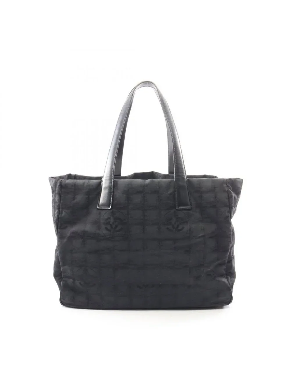 Chanel Tote New Travel Line MM Black Leather